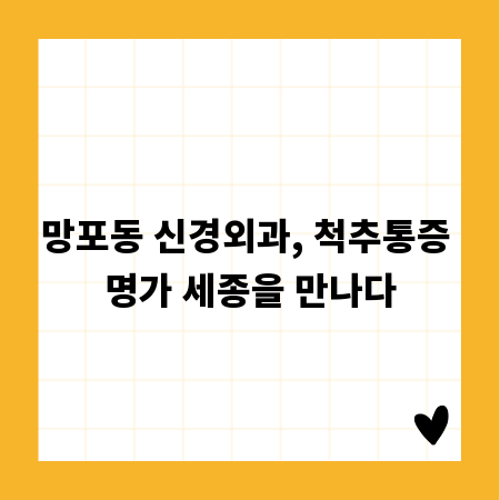 망포동 신경외과, 척추통증 명가 세종을 만나다