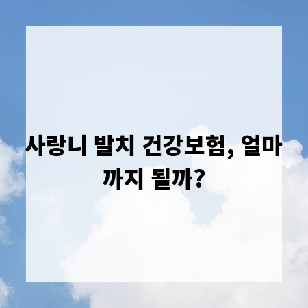 사랑니 발치 건강보험, 얼마까지 될까?