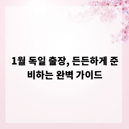 1월 독일 출장, 든든하게 준비하는 완벽 가이드