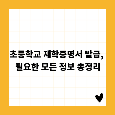 초등학교 재학증명서 발급, 필요한 모든 정보 총정리
