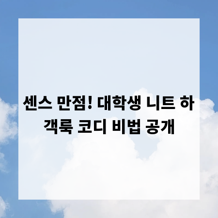 센스 만점! 대학생 니트 하객룩 코디 비법 공개