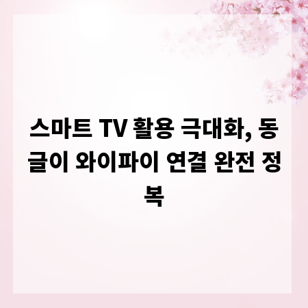 스마트 TV 활용 극대화, 동글이 와이파이 연결 완전 정복