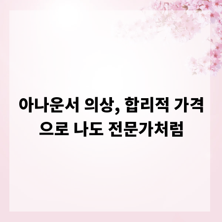 아나운서 의상, 합리적 가격으로 나도 전문가처럼