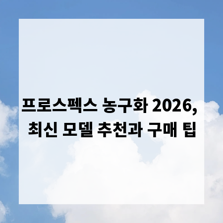 프로스펙스 농구화 2026, 최신 모델 추천과 구매 팁