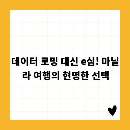 데이터 로밍 대신 e심! 마닐라 여행의 현명한 선택