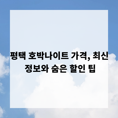평택 호박나이트 가격, 최신 정보와 숨은 할인 팁