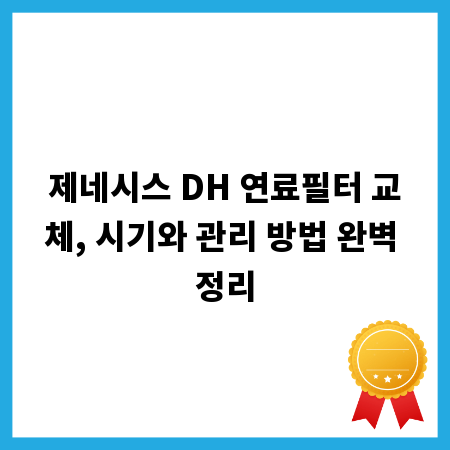 제네시스 DH 연료필터 교체, 시기와 관리 방법 완벽 정리