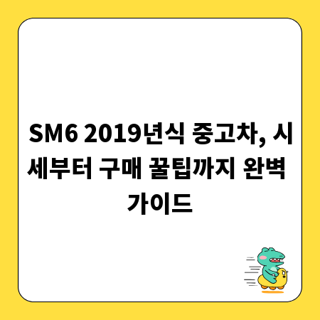 SM6 2019년식 중고차, 시세부터 구매 꿀팁까지 완벽 가이드