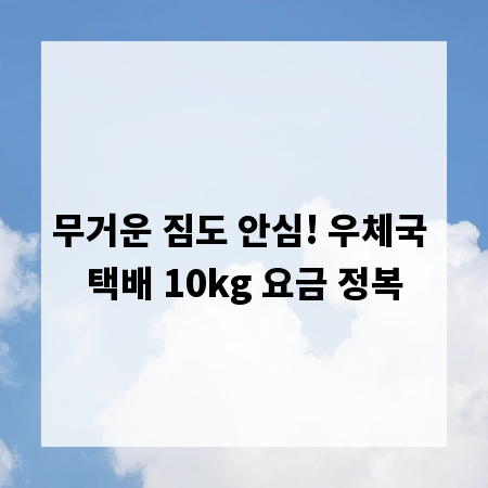 무거운 짐도 안심! 우체국 택배 10kg 요금 정복