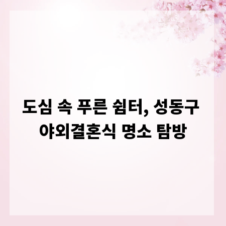 도심 속 푸른 쉼터, 성동구 야외결혼식 명소 탐방