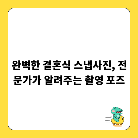 완벽한 결혼식 스냅사진, 전문가가 알려주는 촬영 포즈